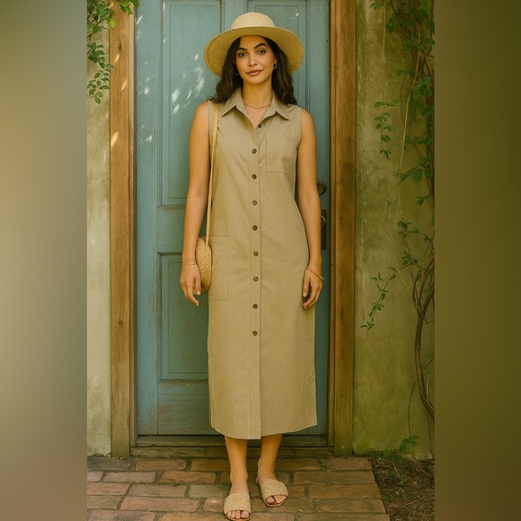 Vintage 90s DKNY Button-Down Dress – Size 6 - Picture 2 of 6